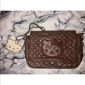Hello kitty purse crossbody shoulder bag brown new